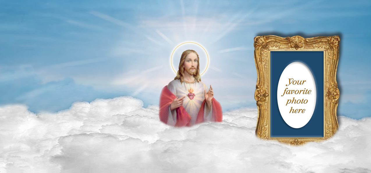 Sacred Heart Clouds Blue